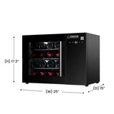 Refrigerador de vinos de 16 botellas para encimera, color negro, control táctil, 110V, con abridor de botellas de vino