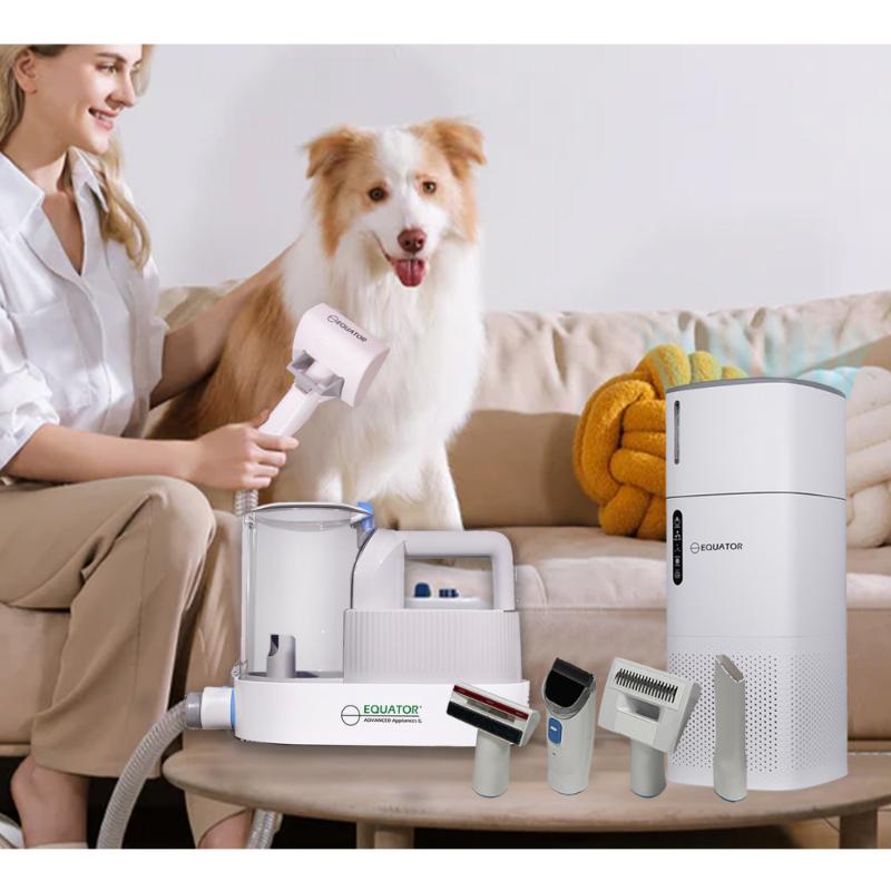 ENSEMBLE MAISON SAINE POUR ANIMAUX DE COMPAGNIE Niveau 2 Purificateur d'air pour toiletteur Humidificateur 110V 431 pi²