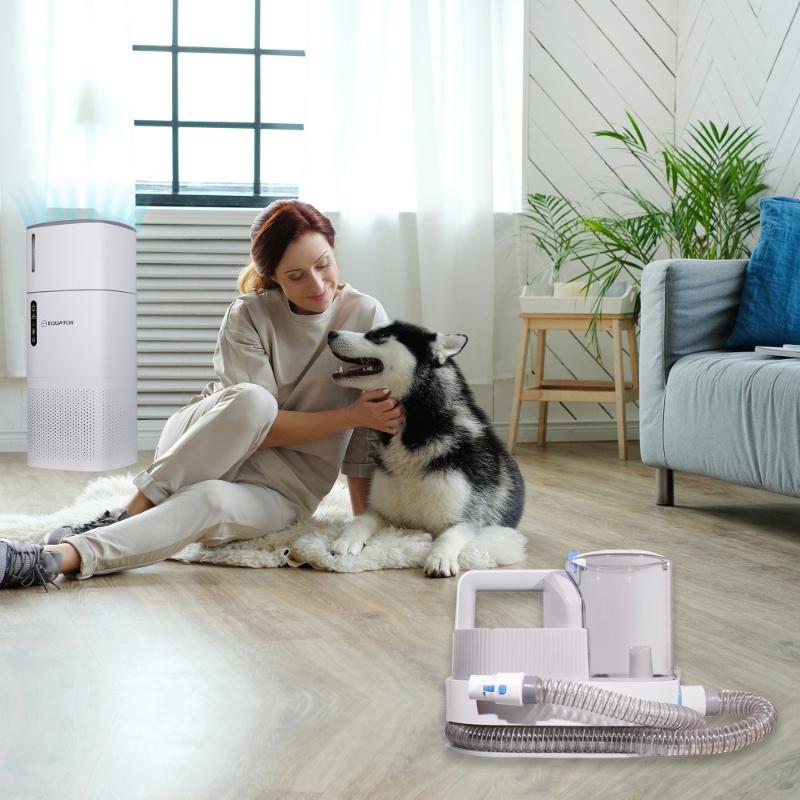 ENSEMBLE MAISON SAINE POUR ANIMAUX DE COMPAGNIE Niveau 2 Purificateur d'air pour toiletteur Humidificateur 110V 431 pi²