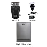 24 in Dishwasher 15 place QUIET 110V E-Star +3/4 HP Air Switch Garbage Disposer