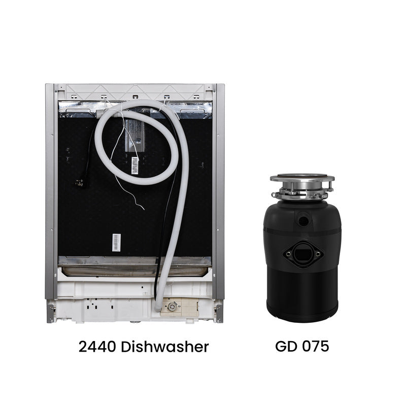 24 in Dishwasher 15 place QUIET 110V E-Star +3/4 HP Air Switch Garbage Disposer