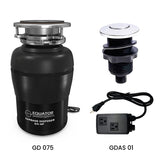 Triturador de basura 3/4 HP ULTRA SILENCIOSO + Interruptor de aire para encimera, 110 V