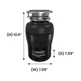 Triturador de basura 3/4 HP ULTRA SILENCIOSO + Interruptor de aire para encimera, 110 V