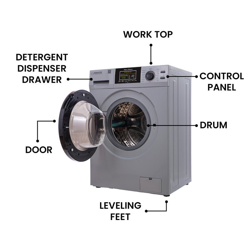 Laveuse à chargement frontal 1,6 pi³/15 lb, blanc, 110 V, 15 programmes + cycle pour animaux de compagnie