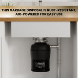 Triturador de basura 3/4 HP ULTRA SILENCIOSO + Interruptor de aire para encimera, 110 V
