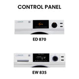 JUEGO DE LAVANDERÍA COMPLETO Lavadora Sani EW 835 1.9cf 110V + Secadora con ventilación ED 880 220V + Pedestales