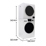 LAVADORA PREMIUM APILABLE 110V EW 826 1.62 pies cúbicos 15 libras + SECADORA VENTILADA DIGI ED 852 3.5 pies cúbicos