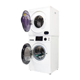 LAVADORA PREMIUM APILABLE 110V EW 826 1.62 pies cúbicos 15 libras + SECADORA VENTILADA DIGI ED 852 3.5 pies cúbicos