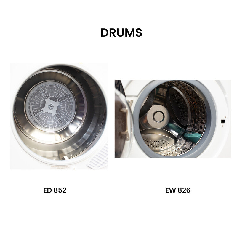 LAVADORA PREMIUM APILABLE 110V EW 826 1.62 pies cúbicos 15 libras + SECADORA VENTILADA DIGI ED 852 3.5 pies cúbicos