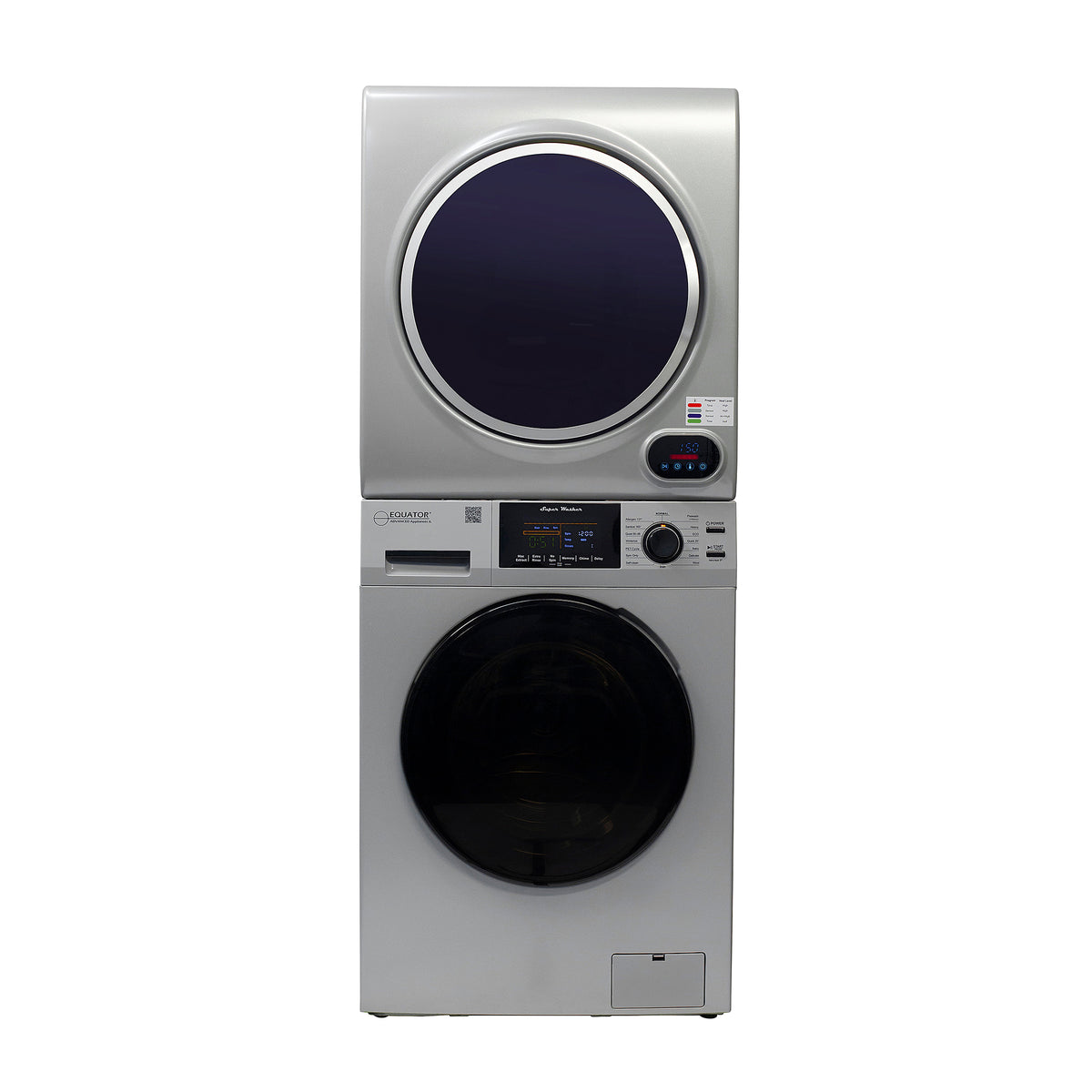 LAVADORA PREMIUM APILABLE 110V EW 826 1.62 pies cúbicos 15 libras + SECADORA VENTILADA DIGI ED 852 3.5 pies cúbicos