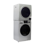 LAVADORA PREMIUM APILABLE 110V EW 826 1.62 pies cúbicos 15 libras + SECADORA VENTILADA DIGI ED 852 3.5 pies cúbicos