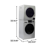 LAVADORA PREMIUM APILABLE 110V EW 826 1.62 pies cúbicos 15 libras + SECADORA VENTILADA DIGI ED 852 3.5 pies cúbicos