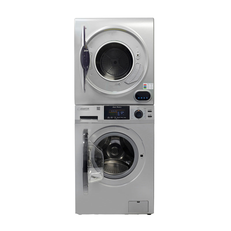 LAVADORA PREMIUM APILABLE 110V EW 826 1.62 pies cúbicos 15 libras + SECADORA VENTILADA DIGI ED 852 3.5 pies cúbicos