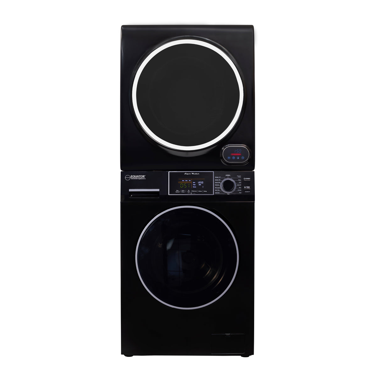 LAVADORA PREMIUM APILABLE 110V EW 826 1.62 pies cúbicos 15 libras + SECADORA VENTILADA DIGI ED 852 3.5 pies cúbicos