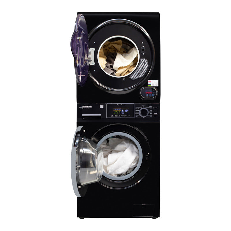 LAVADORA PREMIUM APILABLE 110V EW 826 1.62 pies cúbicos 15 libras + SECADORA VENTILADA DIGI ED 852 3.5 pies cúbicos