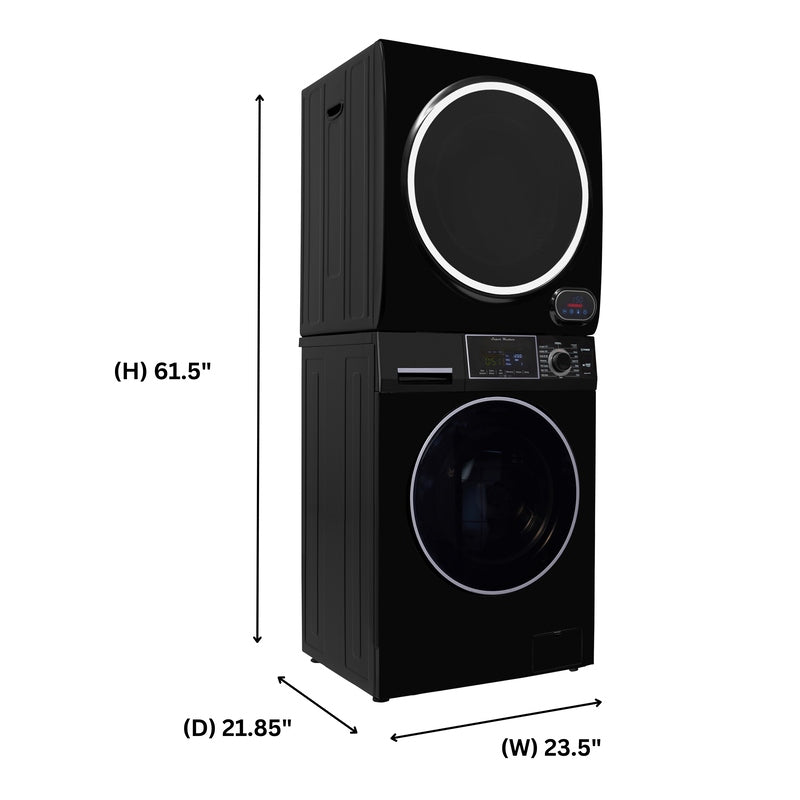 LAVADORA PREMIUM APILABLE 110V EW 826 1.62 pies cúbicos 15 libras + SECADORA VENTILADA DIGI ED 852 3.5 pies cúbicos