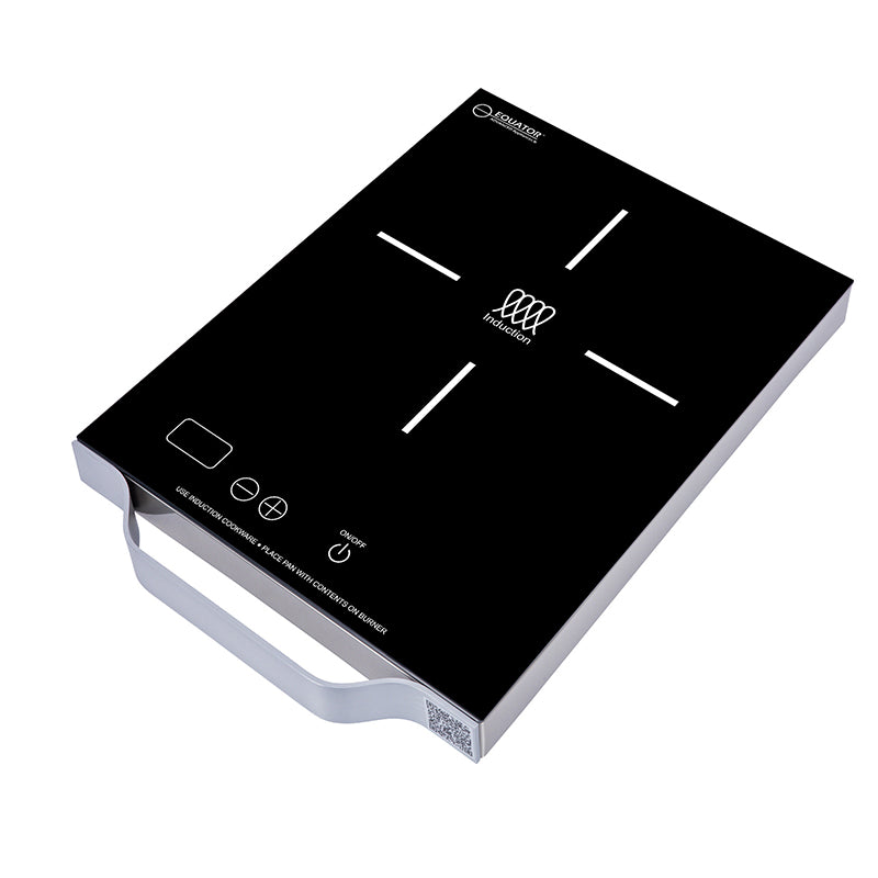 Placa de inducción portátil Equator de 11 pulgadas con un quemador, mango de aluminio LIGHT, 110V