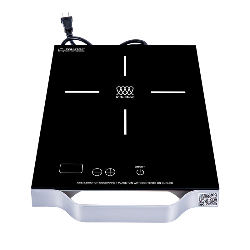 Placa de inducción portátil Equator de 11 pulgadas con un quemador, mango de aluminio LIGHT, 110V