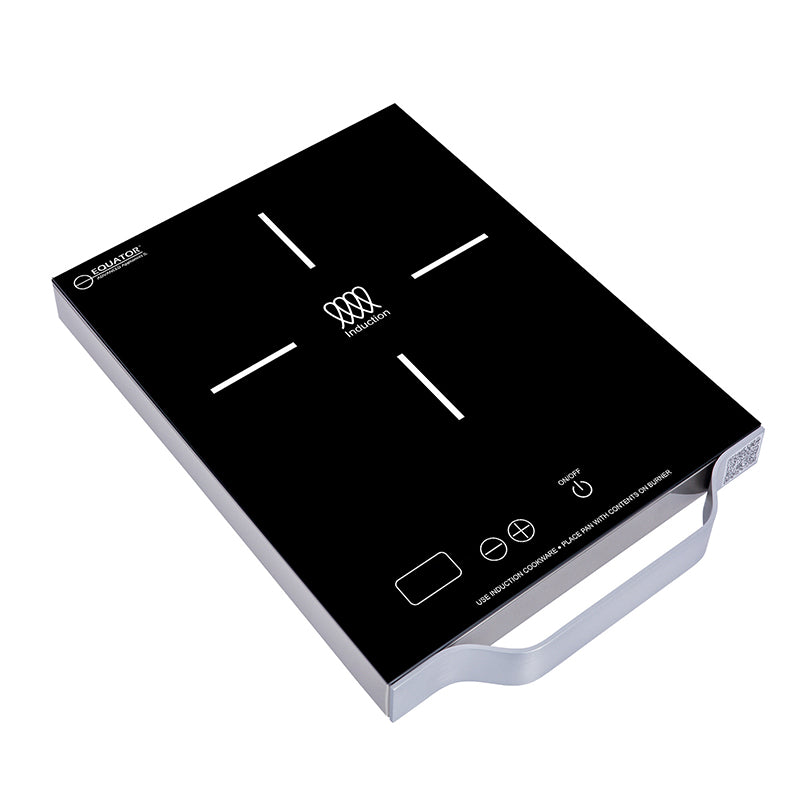 Placa de inducción portátil Equator de 11 pulgadas con un quemador, mango de aluminio LIGHT, 110V