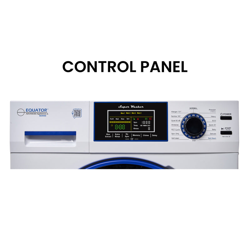 Lave-linge marin ANTIROUILLE 1,62 pi³/15 lb, 1400 tr/min, cycle sel, désinfection, 110 V
