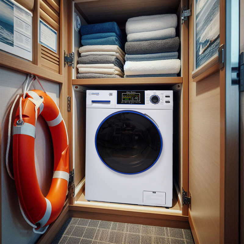 Lave-linge marin ANTIROUILLE 1,62 pi³/15 lb, 1400 tr/min, cycle sel, désinfection, 110 V