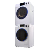 MARINE ANTI CORROSION Stackable Compact Washer 1.6cf+Sensor Dryer 3.1cf 110V
