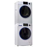 MARINE ANTI CORROSION Stackable Compact Washer 1.6cf+Sensor Dryer 3.1cf 110V