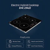 Equator 24 inch Electric Hybrid CERAMIC-INDUCTION 4 Burner Cooktop 9 Power 220V