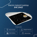 Equator 24 inch Electric Hybrid CERAMIC-INDUCTION 4 Burner Cooktop 9 Power 220V