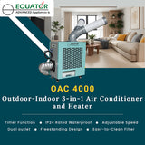 CLIMATISEUR + CHAUFFAGE + VENTILATEUR 3-en-1 Equator 10 000 BTU pour intérieur et extérieur 110 V