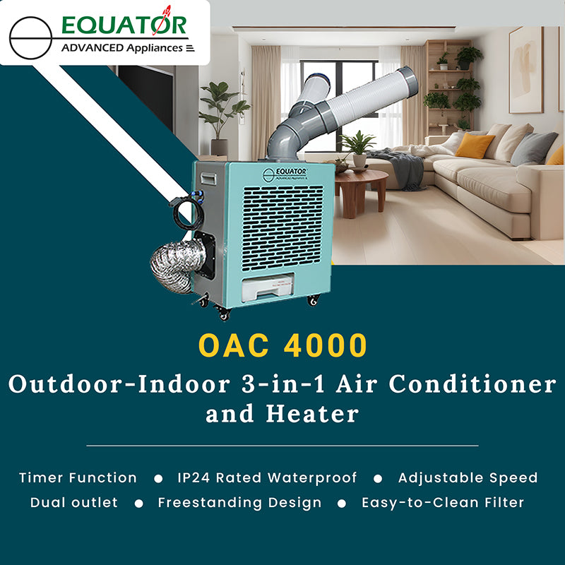 CLIMATISEUR + CHAUFFAGE + VENTILATEUR 3-en-1 Equator 10 000 BTU pour intérieur et extérieur 110 V