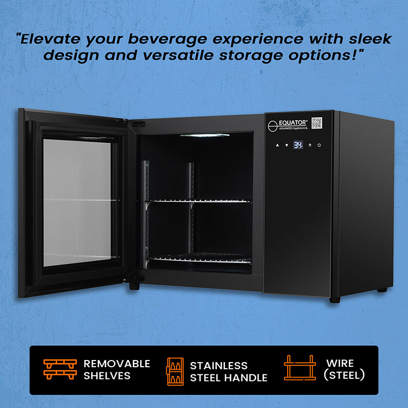Refrigerador de bebidas de mostrador Equator de 25 pulgadas, 40 latas, control táctil, 110V