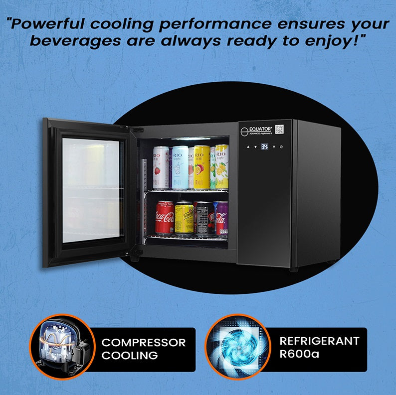 Refrigerador de bebidas de mostrador Equator de 25 pulgadas, 40 latas, control táctil, 110V