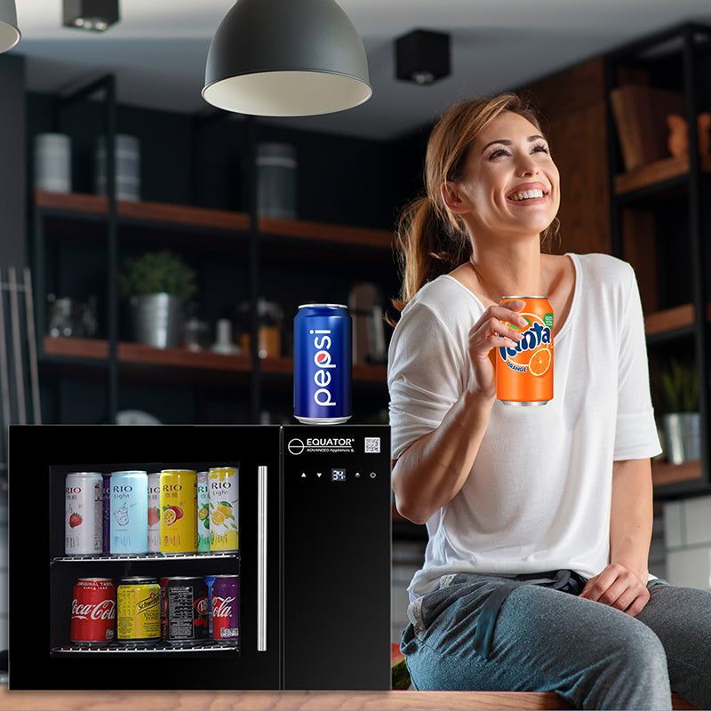 Refrigerador de bebidas de mostrador Equator de 25 pulgadas, 40 latas, control táctil, 110V