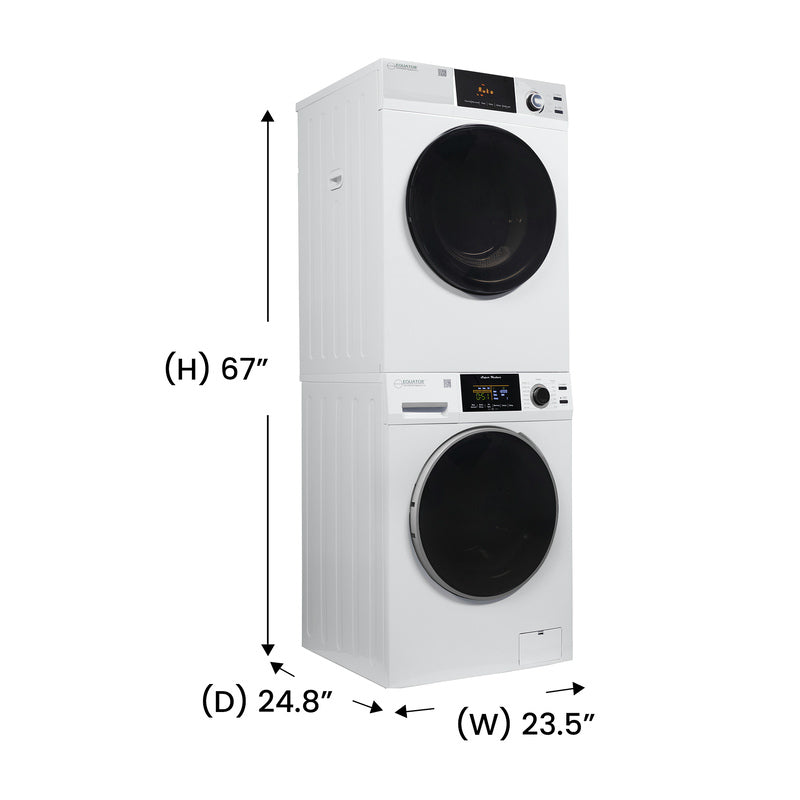 110V STANDARD STACKABLE EW 835 18 lbs Washer 1.9cf + ED 870 Vented Sensor Dryer 4cf