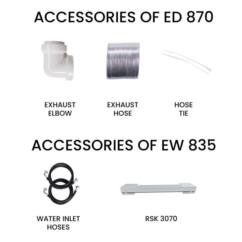 110V STANDARD STACKABLE EW 835 18 lbs Washer 1.9cf + ED 870 Vented Sensor Dryer 4cf