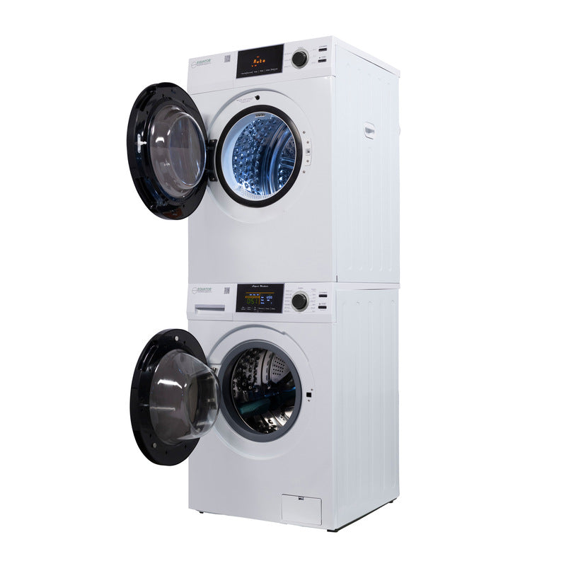 LAVADORA APILABLE ESTÁNDAR EW 835 18 lbs 1.9 pies cúbicos 110V + SECADORA VENTILADA CON SENSOR ED 880 4 pies cúbicos 220V