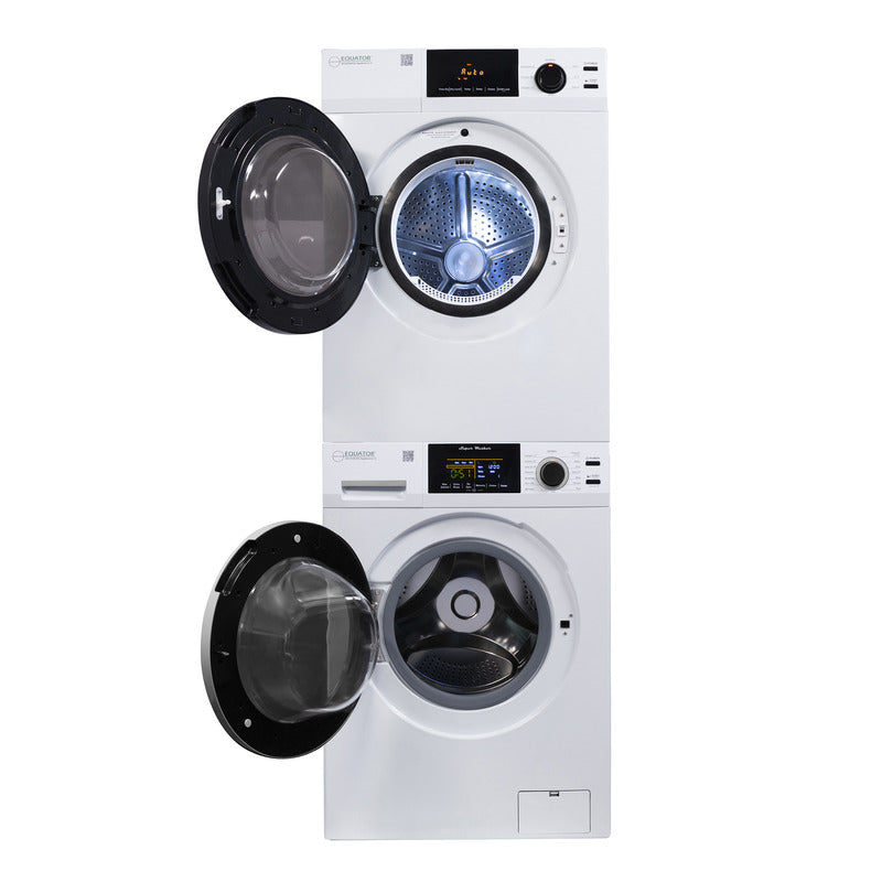 LAVADORA APILABLE ESTÁNDAR EW 835 18 lbs 1.9 pies cúbicos 110V + SECADORA VENTILADA CON SENSOR ED 880 4 pies cúbicos 220V