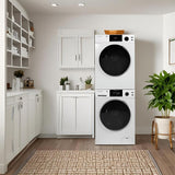 LAVADORA APILABLE ESTÁNDAR EW 835 18 lbs 1.9 pies cúbicos 110V + SECADORA VENTILADA CON SENSOR ED 880 4 pies cúbicos 220V