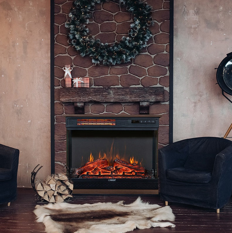 Chimenea portátil independiente Equator de 26 pulgadas, solo calor o LED de 7 colores, control remoto, 110V