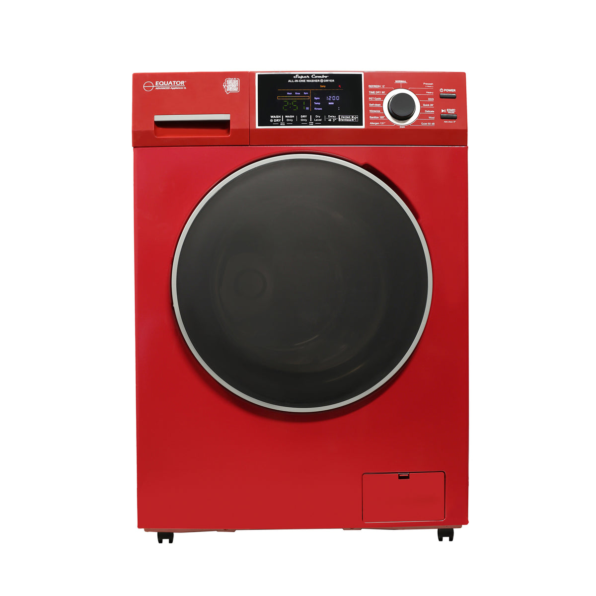 All-in-One Washer Dryer VENTLESS/VENTED PET 1.62cf/15lbs+Portability Kit Merlot