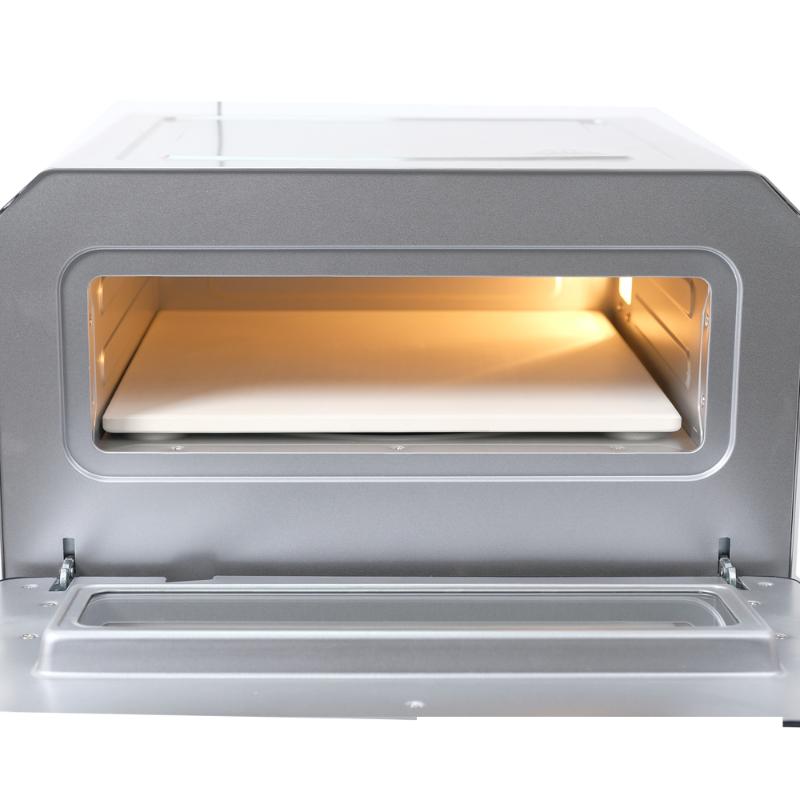 Horno para pizza Equator de 0.5 pies cúbicos para interiores/exteriores con piedra para hornear auténtica – Cocina pizzas de 12 pulgadas, 6 modos preestablecidos, ajustes personalizados y juego de accesorios para un verdadero sabor a pizzería en casa