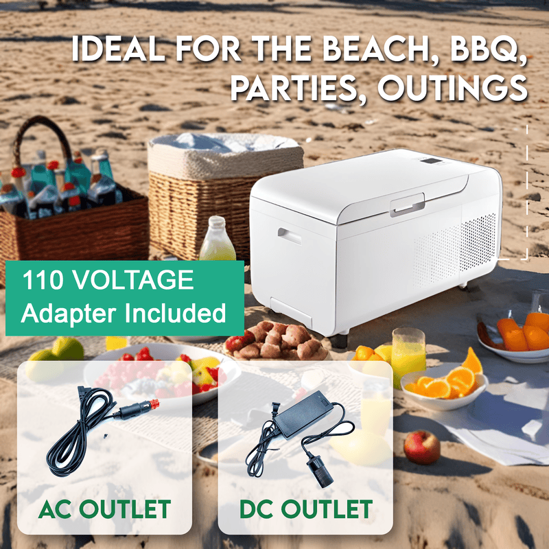Rolling Fridge-Freezer Portable Casters Retractable Handle 0.7cf 12/110V