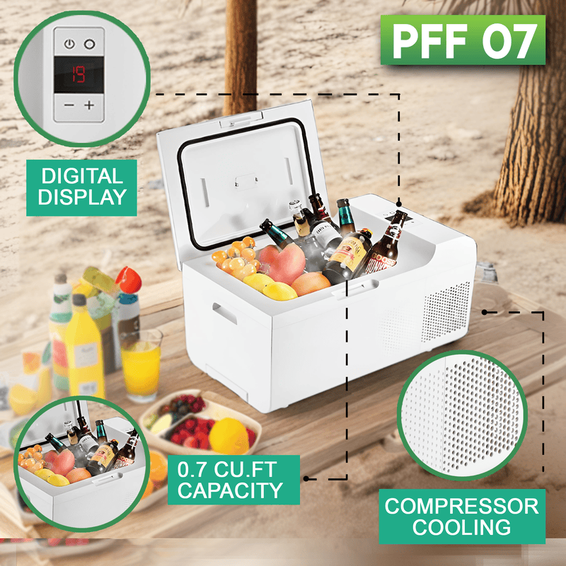 Rolling Fridge-Freezer Portable Casters Retractable Handle 0.7cf 12/110V