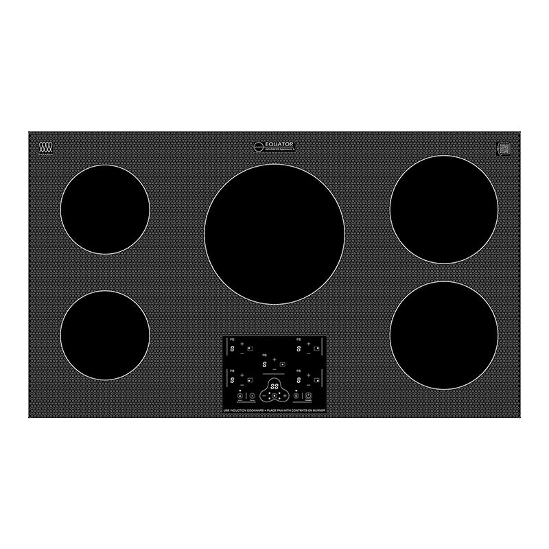 Equator 36 inch Built-In 5 Burner Induction Cooktop POWER BOOST Keep Warm 240V/9600W