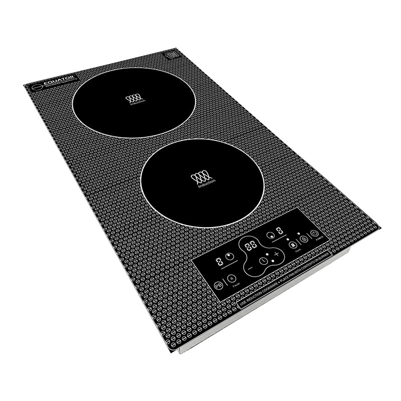 Placa de inducción vertical de 2 hornillas Equator de 12 pulgadas, empotrable/independiente, 110V