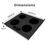 Table de cuisson à induction encastrable Equator de 24 pouces, 4 foyers, fonction Power Boost, maintien au chaud, 240V, 7400W