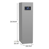 CENTRE DE BUANDERIE Argent LAVEUSE 15 livres + SÉCHEUSE à évacuation + SÉCHEUSE à vapeur avec penderie 110V