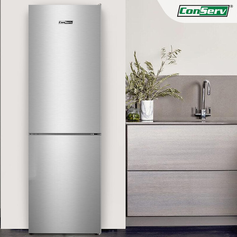 Conserv 11.5cf Tall Frost Free Ref-Freezer 24in Wine Rack E-Star 43dB Stainless