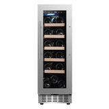Refrigerador de vinos Equator para 18 botellas, negro, independiente/integrable, LED de 7 colores